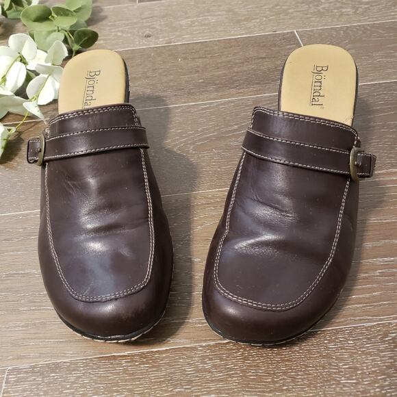 Bjorndal "Kendall" Slip On Leather Mules 8.5 - Picture 2 of 12